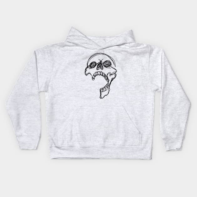 Skull One line Kids Hoodie by Carlo Betanzos